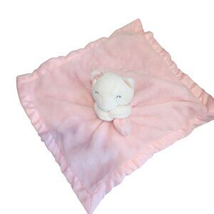 Carters White Kitty Lovey Security Blanket Plush Satin Pink